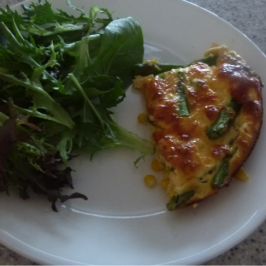 Friendly Asparagus and Pea Crustless Quiche