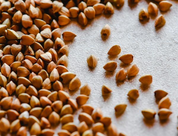 Pile of Buckwheat Grains on a Table